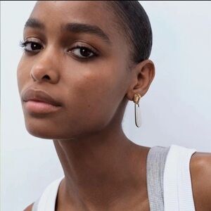 Gold And Silver Zipper Drop Earrings